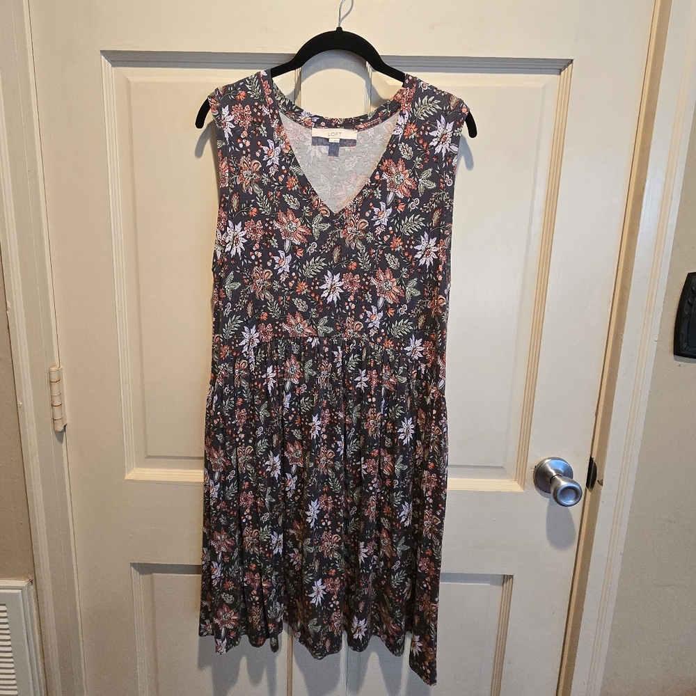 LOFT Floral Tank Dress
